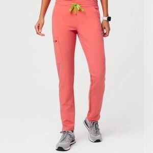 Figs Scrubs Hot Coral Yola Bottoms Pants